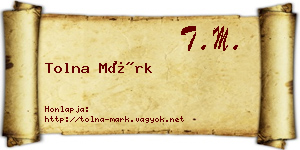 Tolna Márk névjegykártya